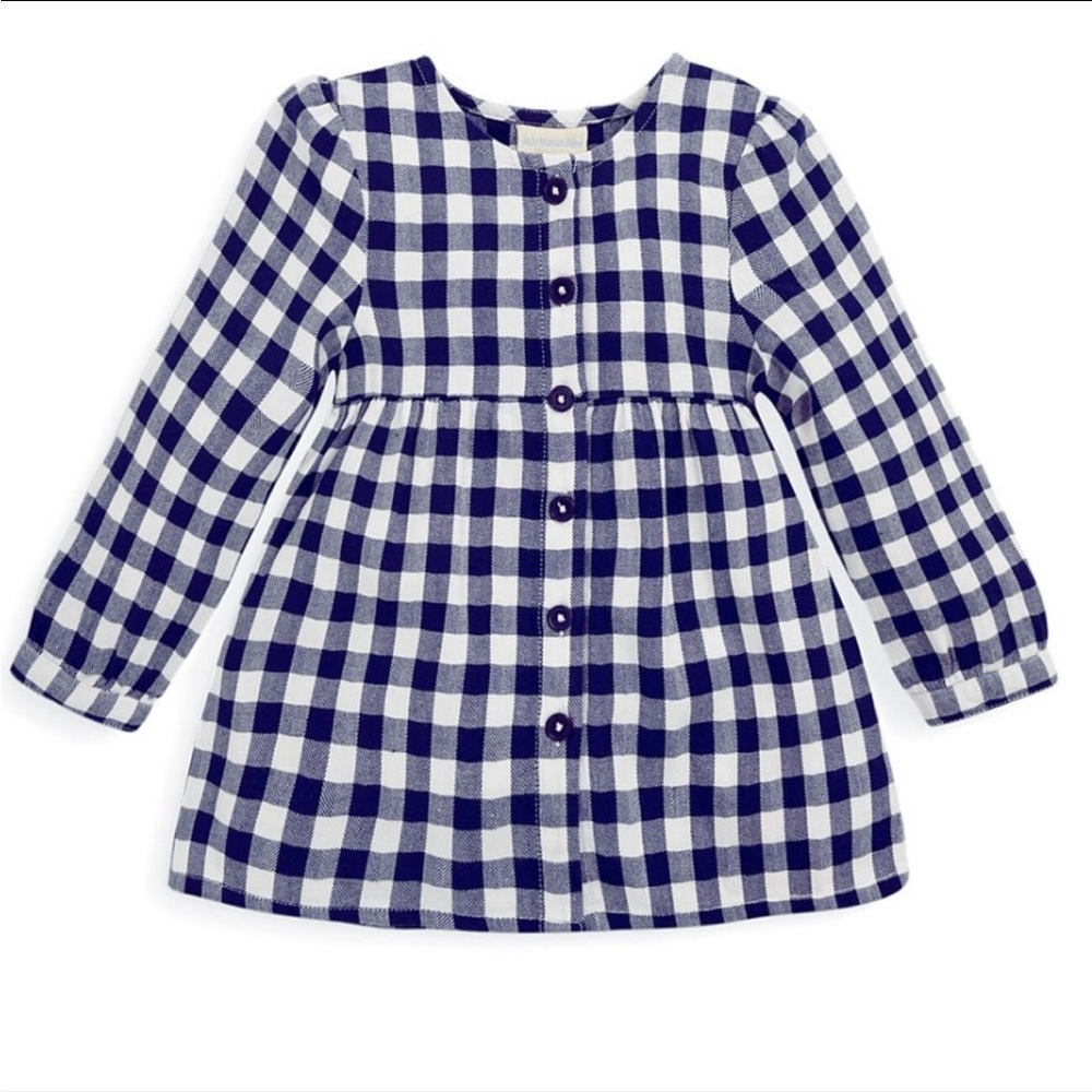 Jojo Maman Bebe checkered navy blouse 3/4